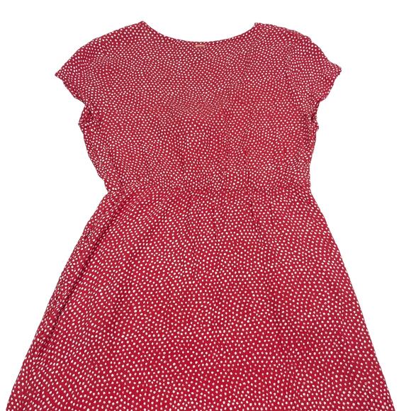 VOLCOM Tie Front Cap Sleeve Midi Dress Sz Small Red - Picture 5 of 6